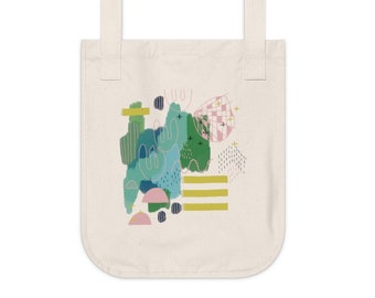 Modern Tote Bag, Organic Canvas Tote Bag, Graphic Tote Bag, Organic Grocery Bag, Beach Bag, Casual Shoulder Bag, Vacation Travel Bag for Her