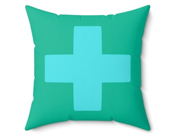 Modern Cross Pillow, Pillow for Living Room, Minimalist Pillow, Bright Colored Pillow, Kids Room, Eclectic Pillow,Pistachio Green Light Blue
