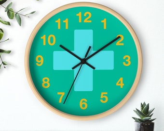 Modern Wall Clock, Simplistic Clock, Bright Colored Clock, Clock with Numbers, Silent Clock, Minimalist Wall Decor, Wall Clock for Kids Room
