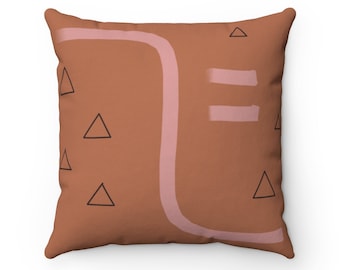 Minimalist Modern Throw Pillow, 4 Sizes 14x14 16x16 18x18 20x20, Spun Polyester Square Pillow, Simple Cushion Terra Cotta Brown Pink Black