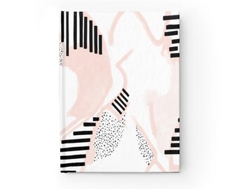 Hardcover Blank Journal, Small Journal, Modern Journal, White and Pink Blank Journal, Journaling Notebook, Small Gifts for Her, Sketchbook