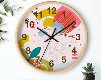 Flying Herons Modern Wall Clock with Numbers, Bird Wall Clock for Kids Room, Nature Lovers Gift, Bird Enthusiasts Gift, Nursery Decor Clock