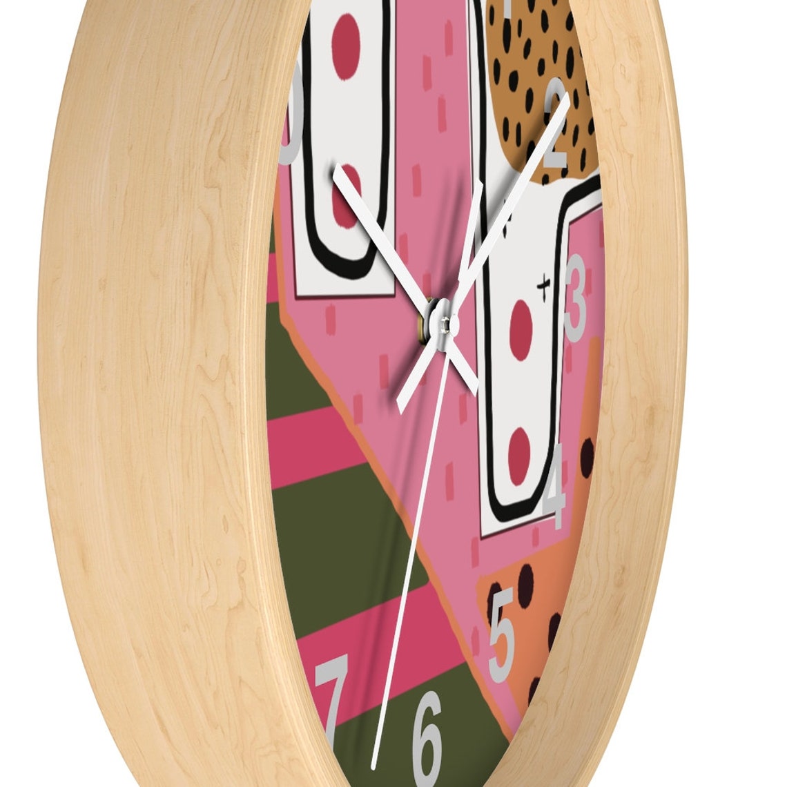 Modern Wall Clock Colorful Wacky Wall Clock for Her Kids Etsy