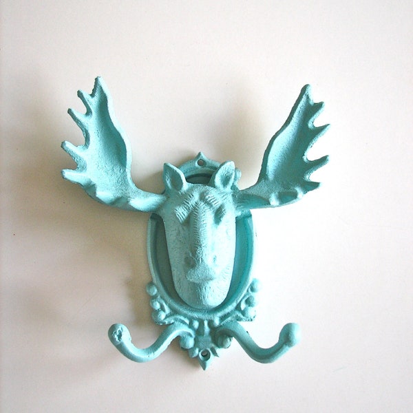 Moose Head Double Hook Key Rack/Sweater Holder