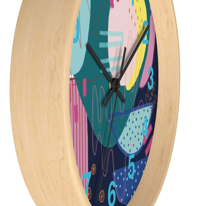 Modern Art Wall Clock Office Wall Clock Kids Room Wall Decor Etsy