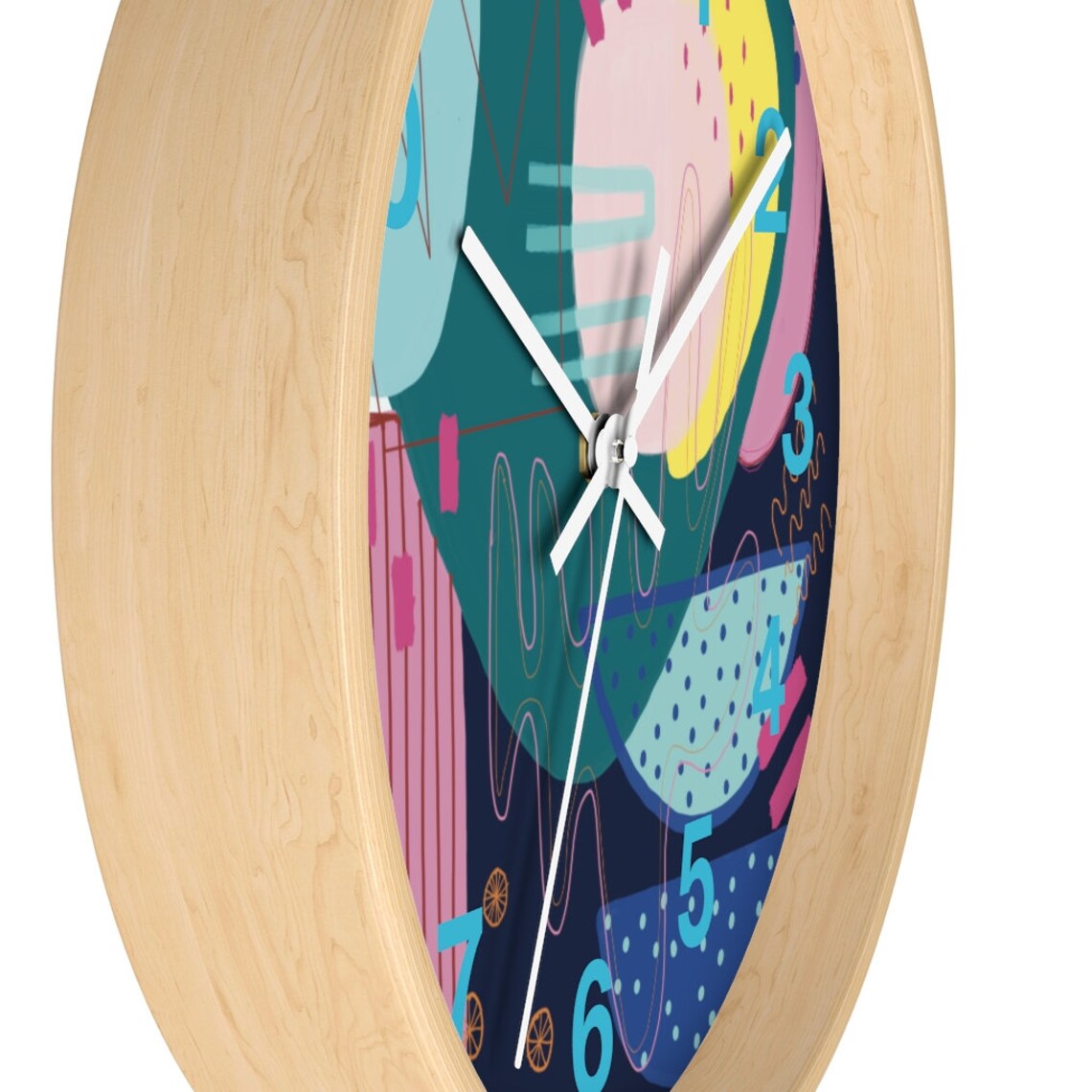 Modern Art Wall Clock Office Wall Clock Kids Room Wall Decor Etsy