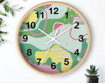 Moderne Wanduhr 10", Moderne Kinderzimmer Wanduhr, Süße Wanduhr Kunst Wanduhr, Geschenk zur Wohnungseinrichtung für Sie oder Ihn, Kinderzimmer Wanduhr