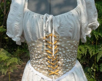 Fawn Pattern Corset Belt w/ Steel Boning 30'' Waist (Medium) (Mild Cosmetic Defect, See Images)
