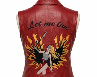 RE Code Veronica Claire Redfield Jacket | Handmade Leather Vest & Cosplay Costume
