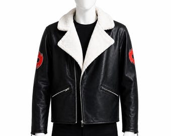 Shadow The Hedgehog Inspired Leather Jacket | Gamer Cosplay Motorcycle Jacket | Anime Style Racing Coat