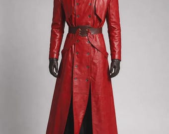 Vash the Stampede Cosplay Long Coat | Trigun Red Trench Coat | Leather Anime Costume