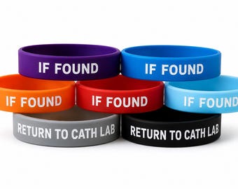 Cath Lab Silicone Wristband, Rad Tech Nurse Gift, If Found Return