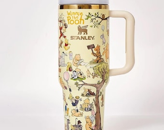 Vaso de acero inoxidable 304 con asa grande y pajita.