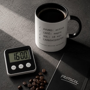 Biohacker Morning Protocol Mug | Keto Fasting Coffee Mug Gift | Biohacking Mug Gift for Carnivores