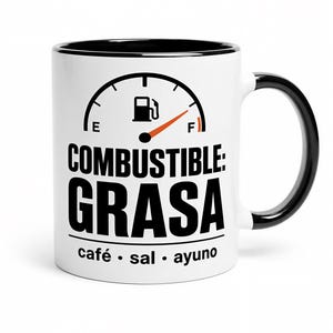 Grappige Spaanse keto-mok | Fat Fuel-mok | Fat Fuel-koffiemok | Spaans vastencadeau