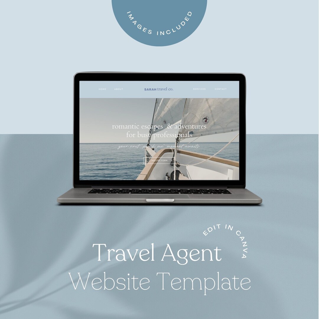 Travel Agency Website Template Luxury Travel Branding Design Canva Etsy