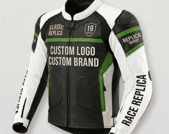 Veste de moto en cuir pour homme, personnalisée et fabriquée à la main, équipement de protection pour motard