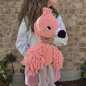 Coco the Flamingo stuffy - Amigurami - Crochet Stuffy - Plush Animal - Lovey