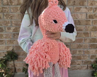 Coco the Flamingo stuffy - Amigurami - Crochet Stuffy - Plush Animal - Lovey