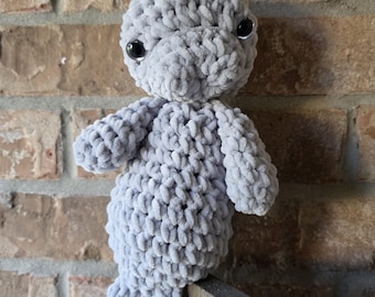 Jeff the Manatee stuffy - Amigurami - Crochet Stuffy - Plush Animal - Lovey