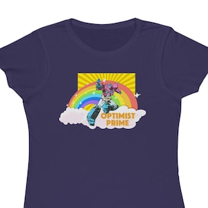 Optimist Ironic Retro Tee Organic Cotton Humorous Gift for Nerds Funny Tee Kitsch 90's Kid tee Satire Rainbow Tee Optimist Club SFW Humor