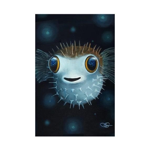 Puffer Fish Poster, Giclée Print, Fine Art, Ocean Art, Sea Life, Marine  Life, Gift for Diver, Nautical Art, Aquatic Art, Cute Fish, Blowfish 