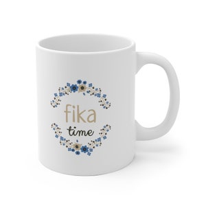 Fika Mug, Swedish Gift, Scandinavian Decor, Hygge Life, Sweden, Large Mug