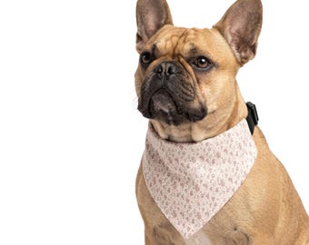 Dog Bandana, Hearts and Home Floral, Adoption Gift, Over the Collar Clip-On