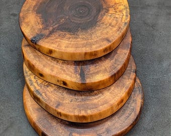 Handmade Walnut Coasters with Cork Backing | Natural Wood Coaster Set