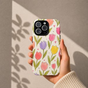 Retro Floral Phone Case | Colorful Wildflower Phone Case | Cottagecore Phone Cover | Hand Painted Flower Design