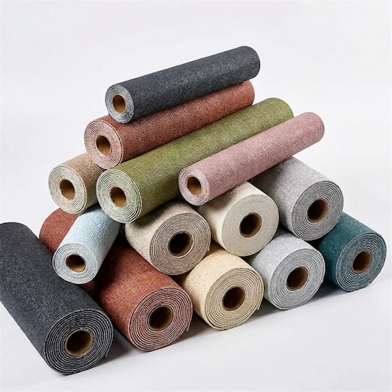 Peel and Stick 3D Foam Wallpaper, Linen Self Adhesive Wall Panels, Waterproof PVC Covering, Textured Wall Decor for Bedroom Living Room