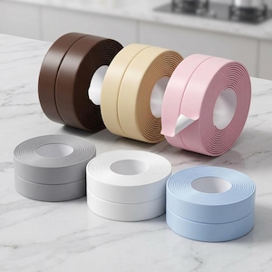 Self Adhesive Caulk Strip, Waterproof Sealing Tape for Bathroom Kitchen Sink Shower Bathtub Toilet Edge, PVC Wall Sticker