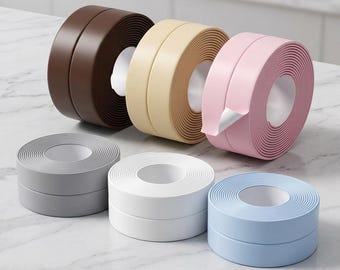 Self Adhesive Caulk Strip, Waterproof Sealing Tape for Bathroom Kitchen Sink Shower Bathtub Toilet Edge, PVC Wall Sticker