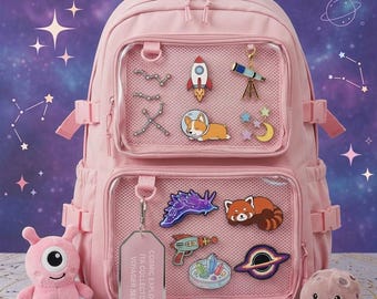 Kawaii Ita Backpack, Clear Window Pin Display, Anime Cosplay School Bag
