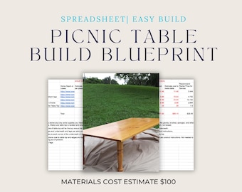 Blauwdruk picknicktafel