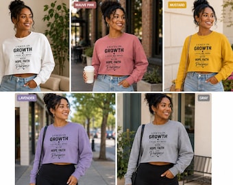 Long Sleeve Crop TopI Focus on Growth I Fuel My Mind with Hope Faith and Purpose