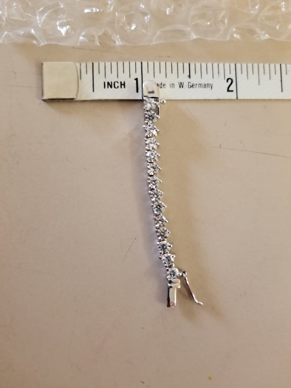 Silver Tennis Necklace or Bracelet Extender with AAAA Cubic Zirconia Round Stones 3.1mm. Length 2. Please Measure for Fit! Non Refundable