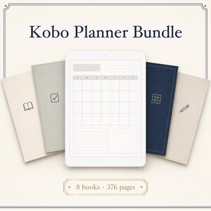 Kobo Planner Bundle – Reading Journal & Puzzles, Hyperlinked PDF
