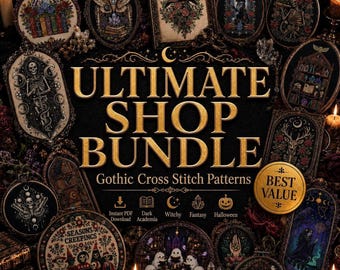 Gothic Cross Stitch Pattern Bundle, 100+ Designs in Instant PDF Format