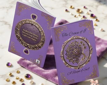 Personalized Crown Journal for Her, Empowering Affirmation Notebook, Aesthetic Purple Diary, Gift for Queen, Self Care Planner, Goal Journal