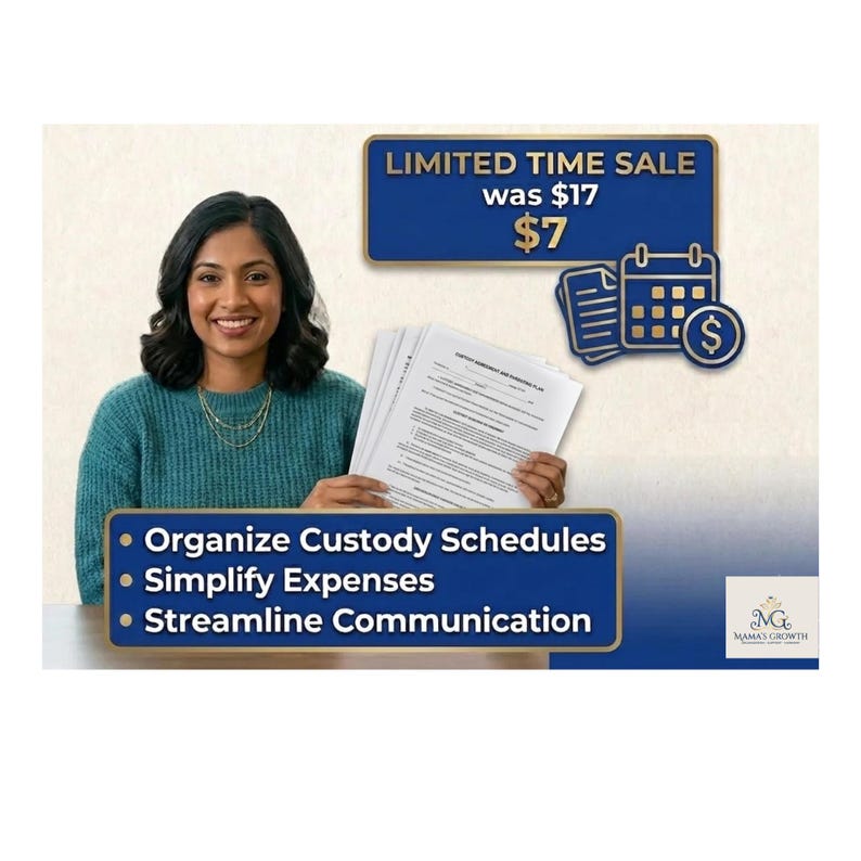 Co-Parenting Planner Custody Tracker Shared Parenting Organizer, Custody Schedule Template, Expenses & Communication Log, Digital PDF image 1