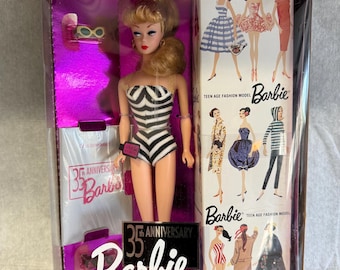 Vintage 35th Anniversary Barbie Doll, 1959 Reproduction, Special Edition, NRFB, Mattel