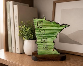 Op maat gemaakt staatshuisdecoratie – handgeschilderde houten plankhouder met stadsstip