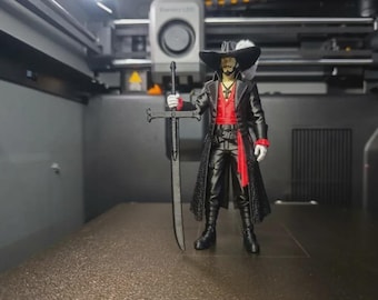 3d printed Dracule Mihawk One Piece multicolor 6 in