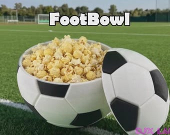 3d printed FootBowl – Easy-Print Soccer Snack Bowl with Lid