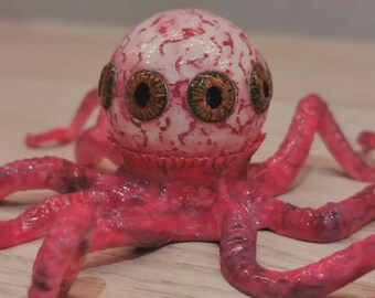 3D Printed Gothic Multi Eye Octopus Art Toy Monster Figurine Weird Oddities