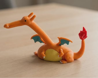 Derpy Charizard Long Neck Pokémon 3D Printed Figure - Funny Meme Desk Toy Gift
