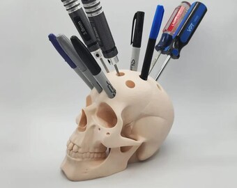 3d printed Human Skull Pen Holder