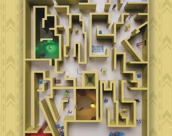 Backrooms Miniature Maze 3D Printed Model - Creepy Maze Desk Display