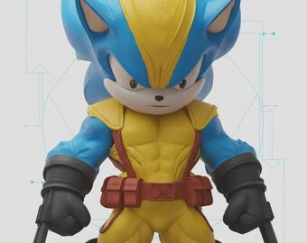 3d printed Sonic x Wolverine - Multicolor